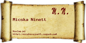 Micska Ninett névjegykártya